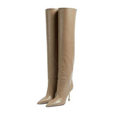 Arden Furtadokhaki suede stiletto Over the knee Boots