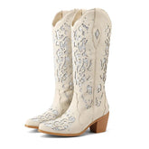 Bling Crystals Western Cowboy Women Knee-high Boots