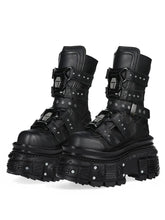 Cyberpunk Metal Black Motorcycle Boots