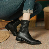 Designer Vintage Square Toe Women Slim Ankle Boots