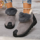 Faux Suede Platform Snow Boots