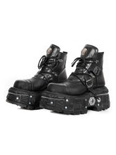 Heavy metal platform Gothic lace-up design dark punk short Boots