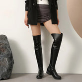 Low Heels Black Long Boots