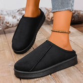 Platform Fluffy Slippers Women House Flats Plush Winter Designer Shoe Ladies Home Elegant Casual Footwear Large Size
