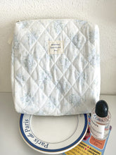 Seaside Blue Floral Makeup Bag