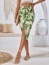 Printed Strappy Pleated Waist Skirt