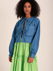 Tie Back Denim Outerwear
