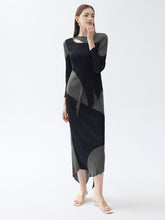 Chic Patchwork Pleated Irregular Skirt Set