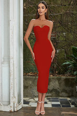 Strapless Bandage Midi Dress