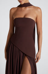 STRAPLESS SLIT DRESS