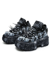 Punk Rock Metal Rivet Platform Round Head Sports Leisure Platform Shoes