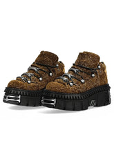 Punk rock metal decoration lace-up design platform Shoes