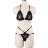 Red Sexy Crotchless Lingerie Set Sexy Black Body Harness Lingerie White Bra Panties