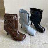 Retro Designer Ankle Boots