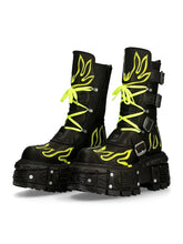 Retro dark punk biker Boots