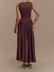 SHARON Midi Dress - Cacao Brown