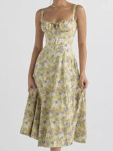 Backless Floral Midi Dress