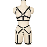 Strapy Sexy Valentines Lingerie Set Latina Black Body Harness Lingerie Women Bra Panties