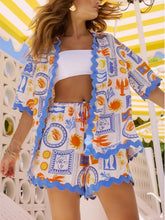 Resort Ocean Fun Printed Shorts-Set