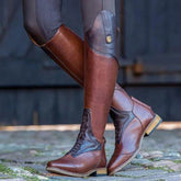 Women Pu Leather Riding Boot Low Heel Knee High Boots