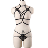 Women Sexy Blonde Lingerie Set Naughty Body Harness Lingerie Slutty Bra Panties