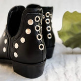 Women's spring/summer metal rivet pointed mid heel plus