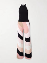 Halter Backless Printed Jumpsuit