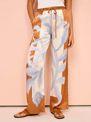 Exquisite Contrast Tie-Dye Floral Loose Two-Pieces Set