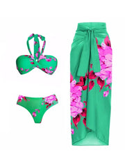 Halter Printed Bikini Set