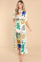Oversized Ivory Print Shirt Pants Set