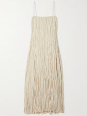 Crinkled Doll Maxi Dress - Neutrals