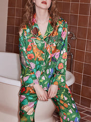 Green Forest Garden Pajama Set