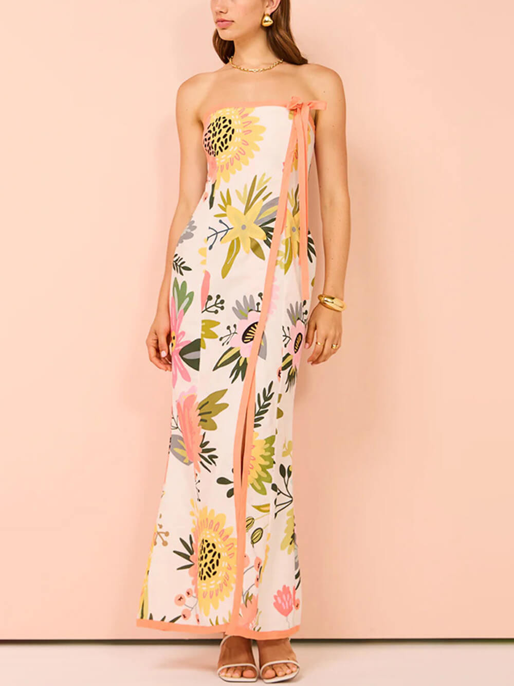 Summer Split Wrap Printed Dresses