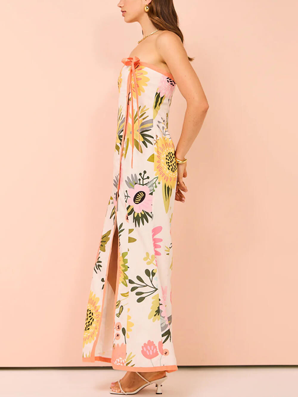 Summer Split Wrap Printed Dresses