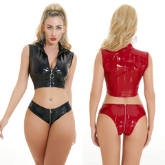 Latex Sluzu Lingerie Croptop Set