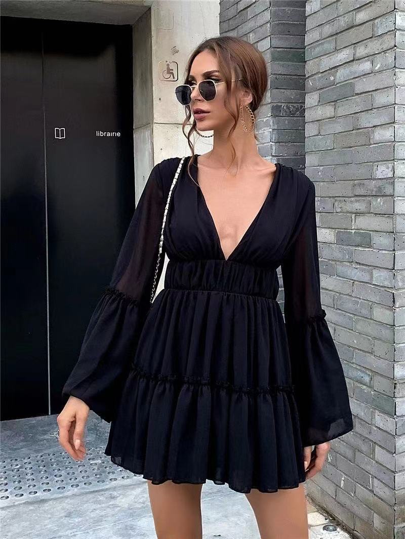 V-neck Chiffon Beach Dress