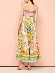 Camisole Unique Holiday Print Midi Dress