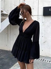 V-neck Chiffon Beach Dress