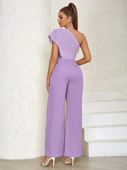 One-Shoulder Hollow Back Jumpsuit