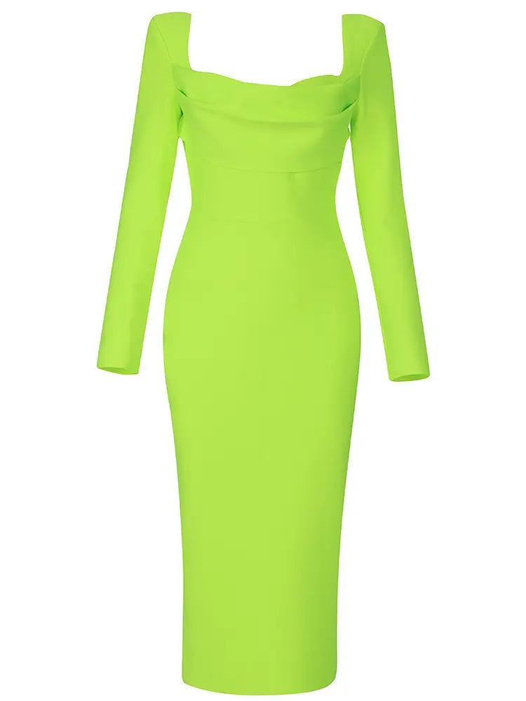 Bandage Square Neck Dress