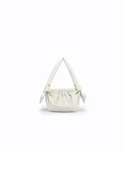 Leather Cloud Bag with Bow Detail