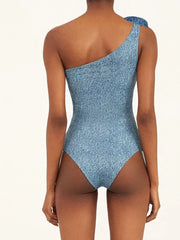 3D Floral One-Shoulder Monokini