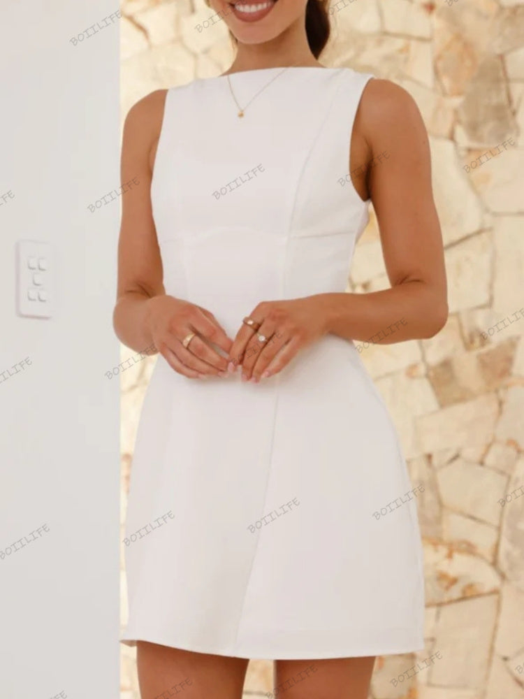 Women's High Neck Backless Bodycon Skirt
