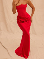 Scarlet Strapless Corset Maxi Dress
