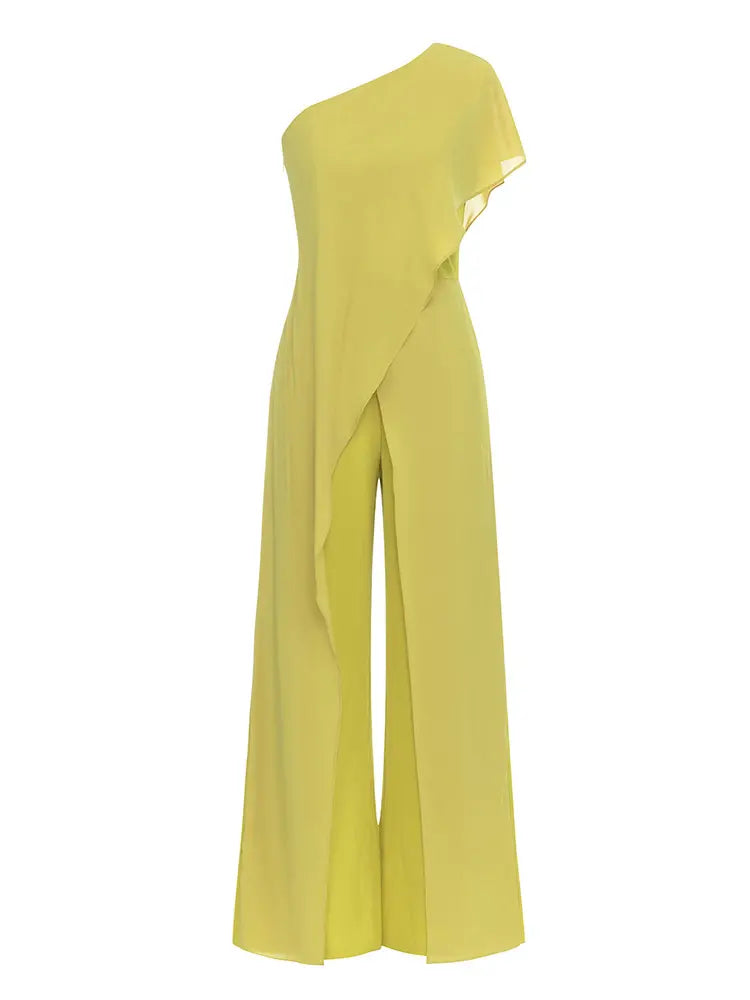 One-Shoulder Hollow Back Jumpsuit