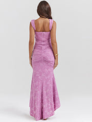 Pinkes Maxikleid Mit Blumenmuster