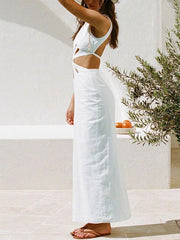 Halter Neck Backless Holiday Hollow Dress