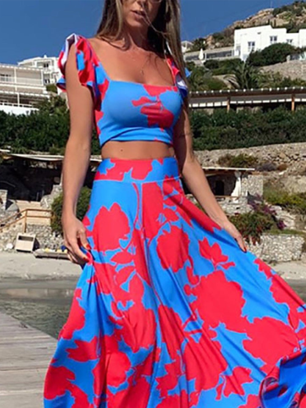 Fashion Print Swing Skirt Set