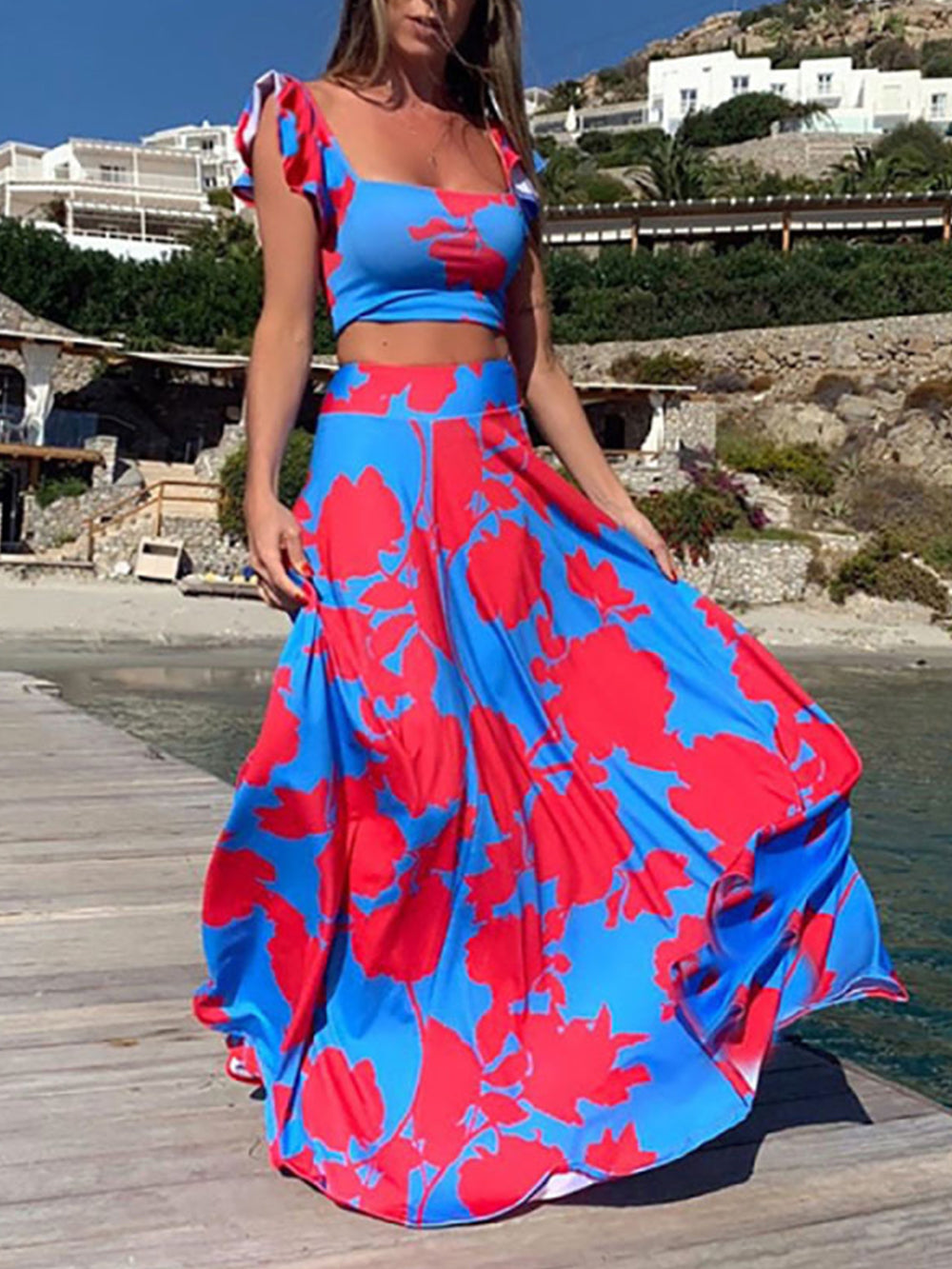 Fashion Print Swing Skirt Set