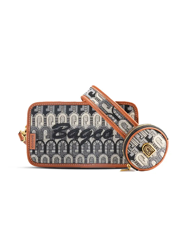 G-Jacquard Fabric Camera Crossbody Bag